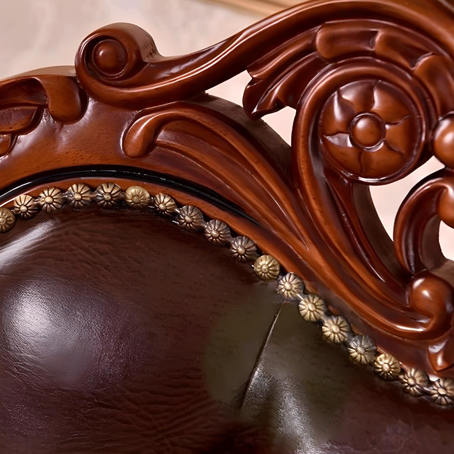 Leather High Back Dining Side Chair Kitchen Side Chair with Solid Wood Legs thumbnail 12