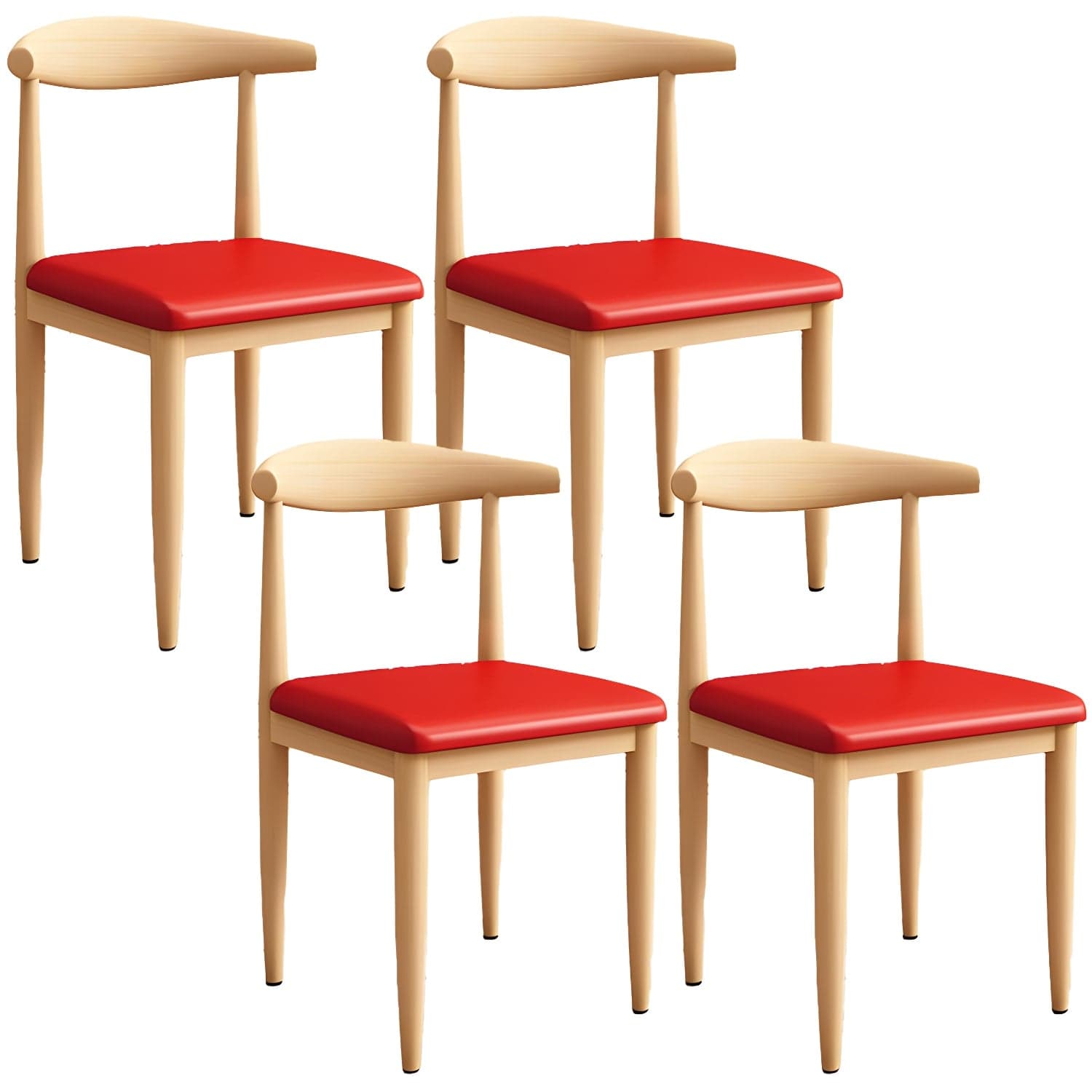 Modern Kitchen Dining Chairs Open Back Dining Chair with Metal Base thumbnail 13