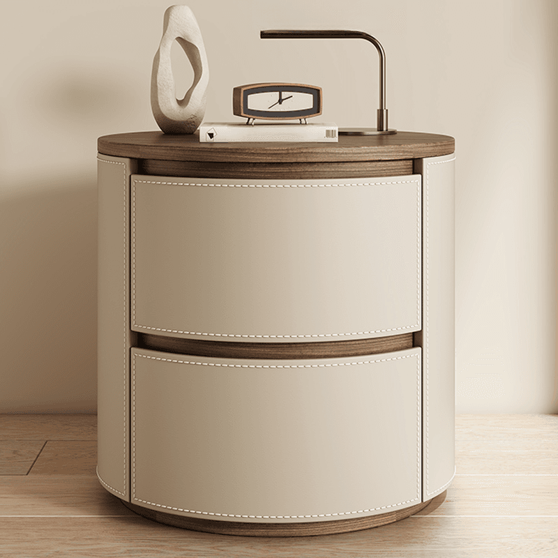 Modish 2 Tiers Drawer Storage Bedside Table with Solid Wood Countertop thumbnail 16
