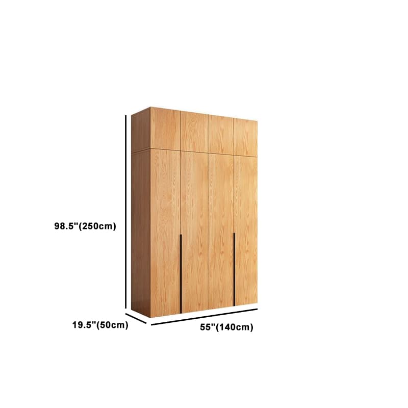 Natural Wood Freestanding Wardrobe Closet with Natural Doors thumbnail 27