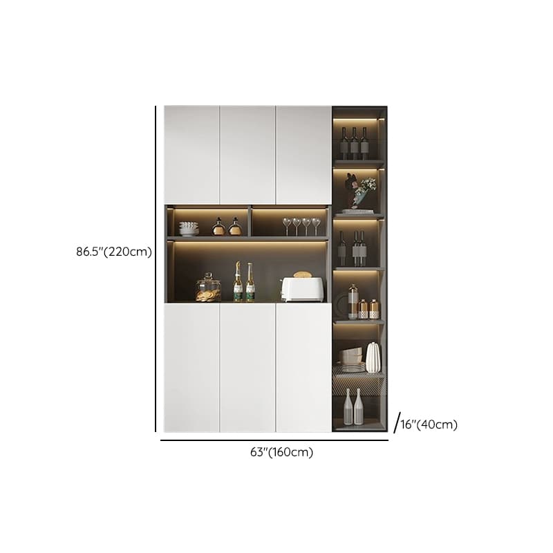 White Modern Buffet Cabinet with Cabinets and Shelves, Full Assembly Needed thumbnail 17