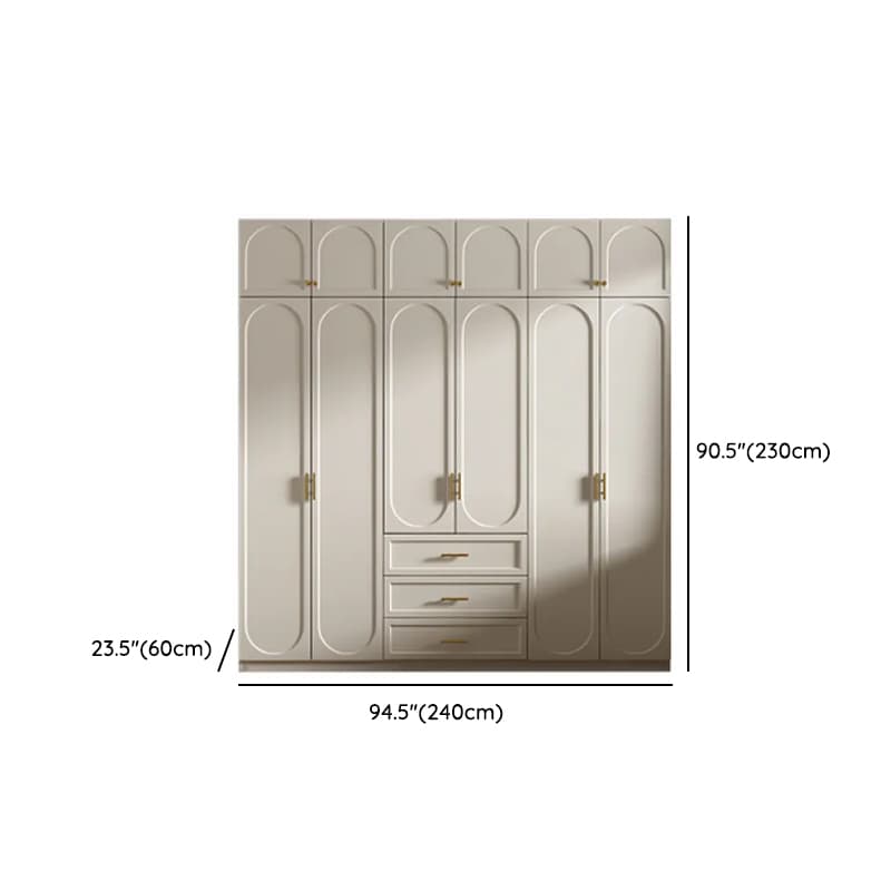 Chalk Simple Lumber Wardrobe Closet with Soft Close Drawer, Soft Close Door, Interior Shelves, and Clothing Rod thumbnail 17