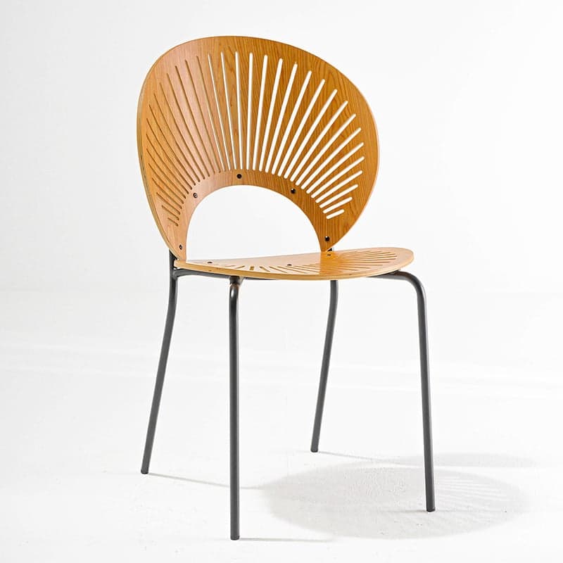 Dining Room Sturdy Side Chair with Outlined Frame and Foot Pads thumbnail 2