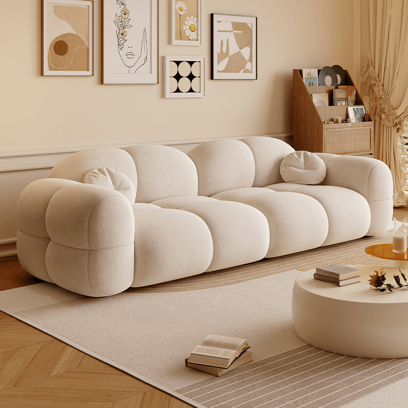 Contemporary Solid Color Tear Resistant Standard Sofa in Gray/Emerald Green/Ivory for 5/for 4/Seats 3 with 2 Pillows thumbnail 3