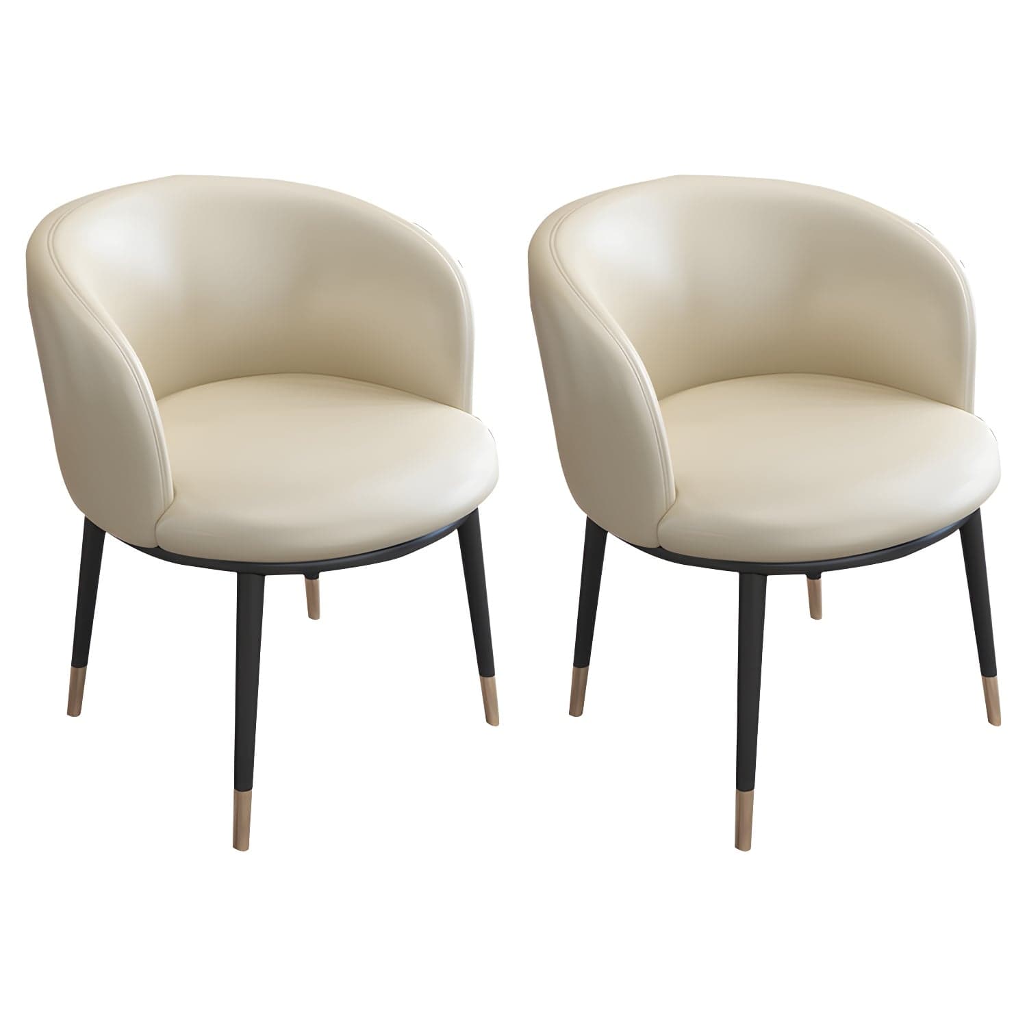 Faux Leather Contemporary Dining Chair with 4 Legs Matte Finish Solid Back Chair thumbnail 10