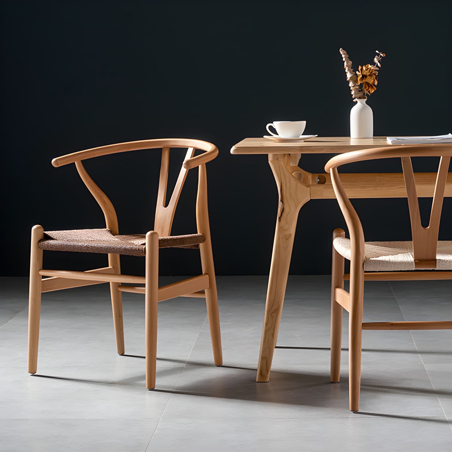 Scandinavian Style Wood Dining Chair Dining Room Wishbone Chair with Arm thumbnail 20