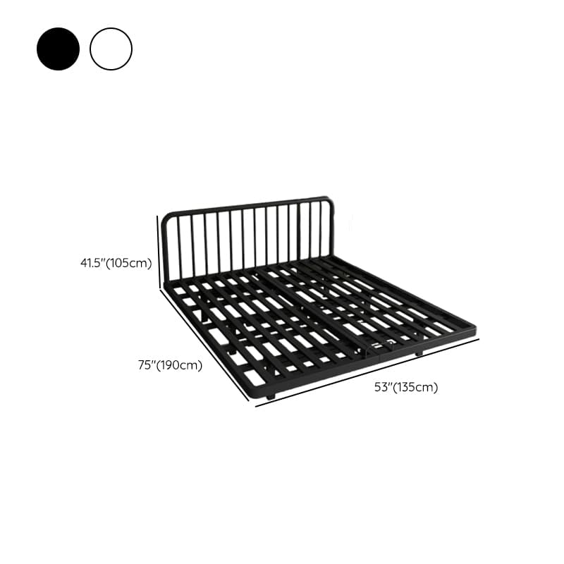 Modern Iron Open-Frame Bed with Solid Color, Metal Slats, and Legs Included thumbnail 20
