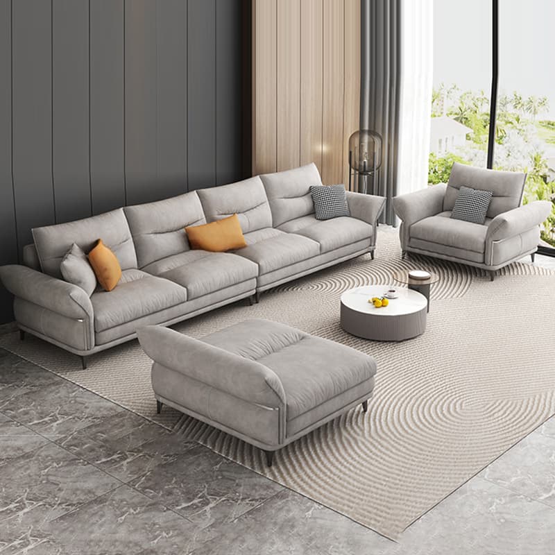 L-Shape/Straight Reversible/Horizontal Sofa Chaise/Sofa with Natural Wood Frame for Seats 5 thumbnail 3