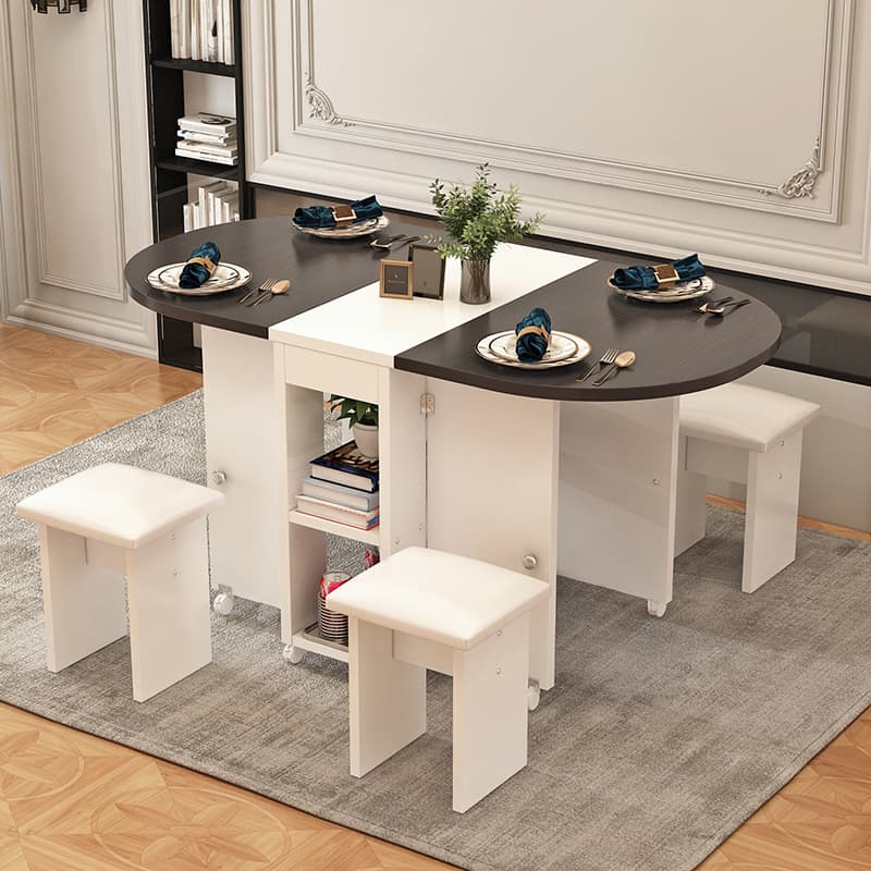 Collapsible Pedestal Manufactured Wood Kitchen & Dining Table 30in by 30in Modern Style thumbnail 6