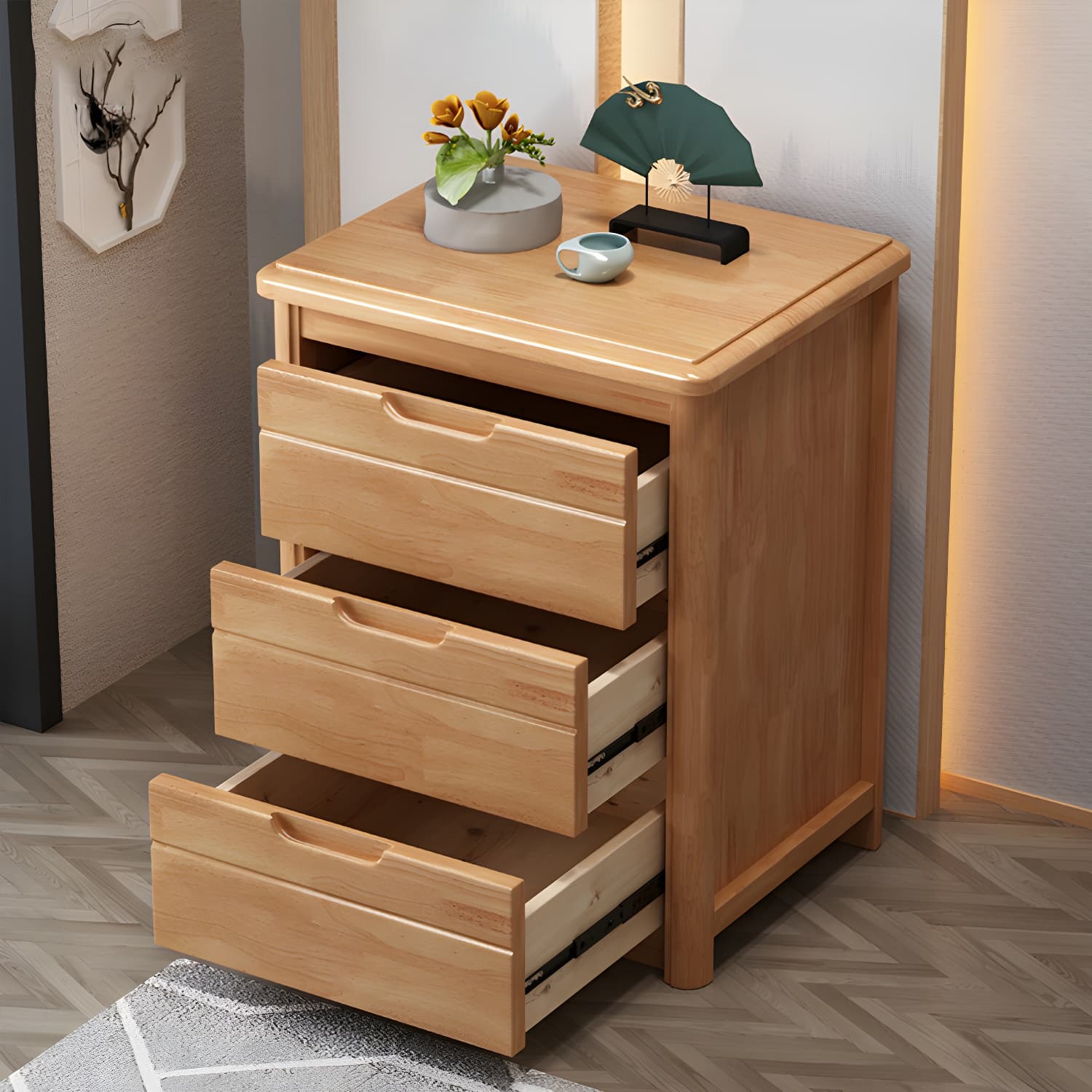 Bedroom Dresser Vertical Solid Wood Storage Chest with 3 / 4 / 5 Drawers - image 6