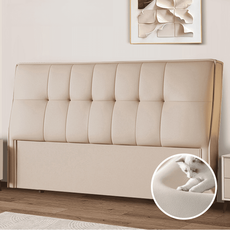 Simplistic Panel Headboard with No Distressing, Piled Tufted Rectangular Design for King/Twin XL/Queen Bed, Sponge Upholstery Fill, Standard Height thumbnail 3