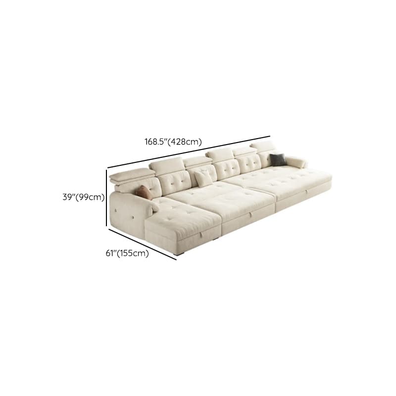 Straight White Sofa Recliner with Under-seat-storage and Stitch-tufted Design in Horizontal Orientation thumbnail 14