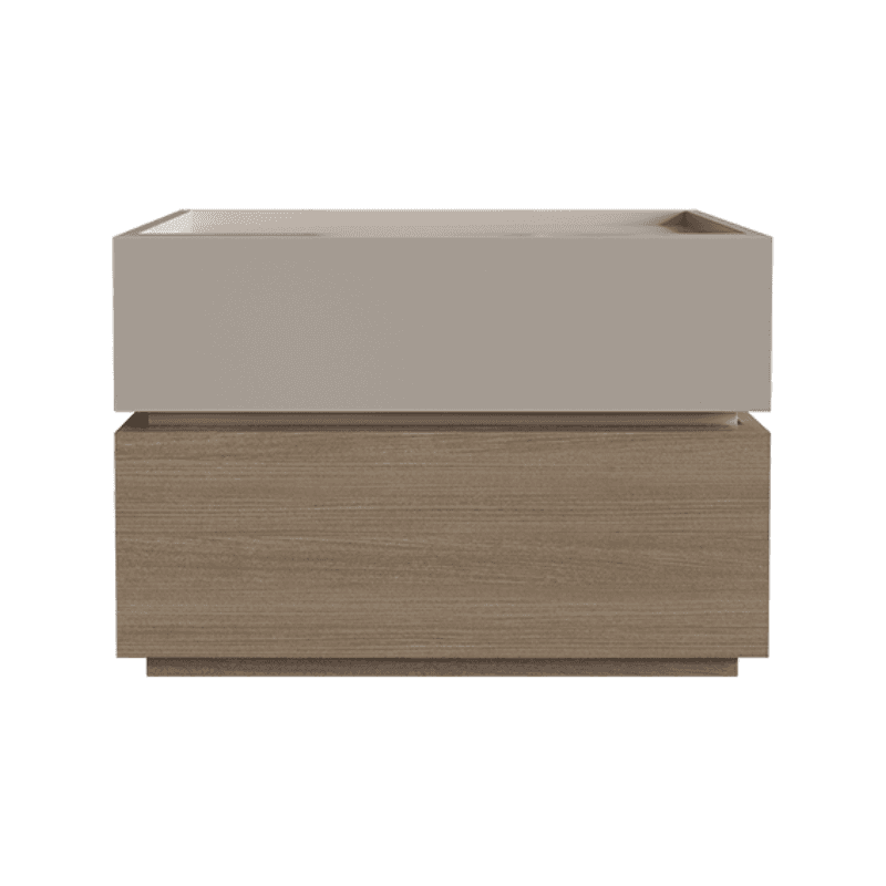 Organic Modern Nightstand With Drawer Organization Featuring 2 Drawers and Real Wood Countertop thumbnail 6