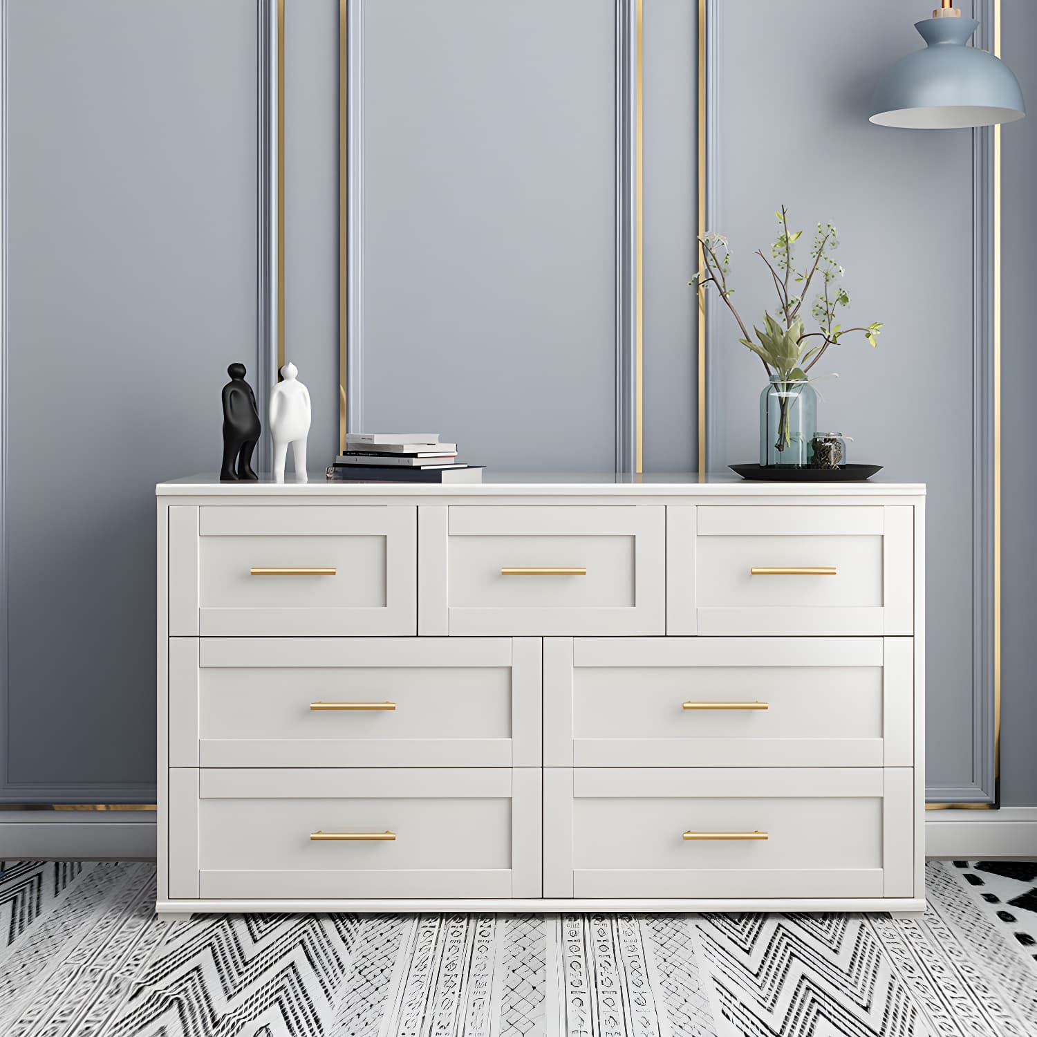 17.55-inch Width Solid Wood Storage Chest Classic Glam Storage Chest Dresser thumbnail 4