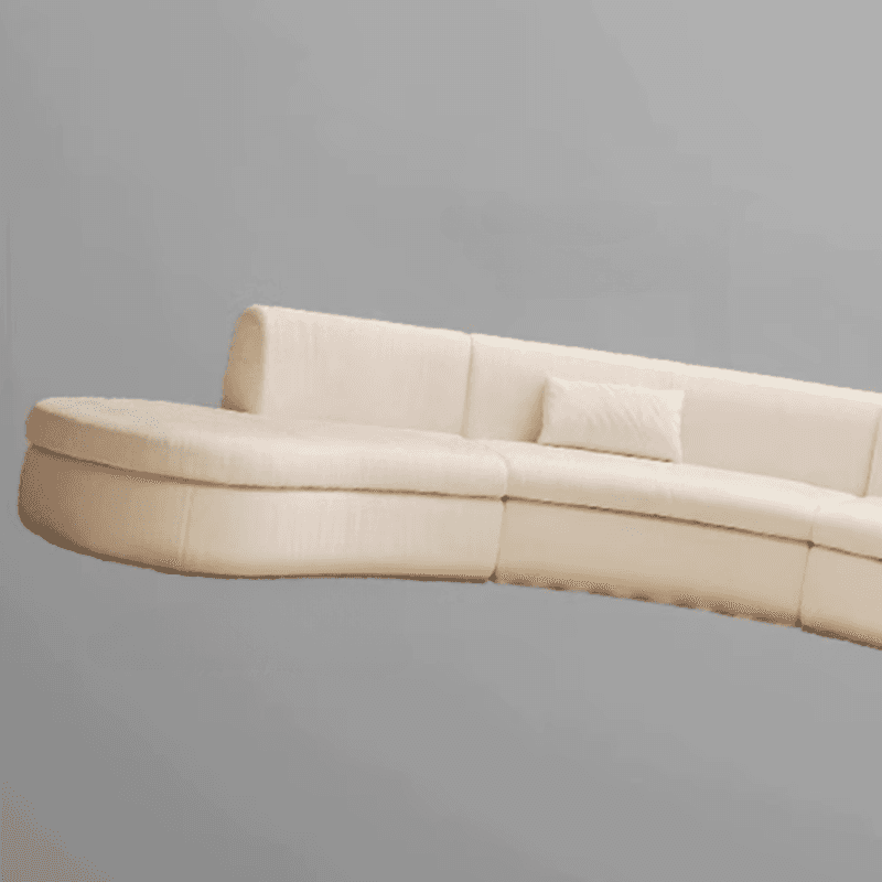 Natural Wood Bow Front Corner Sectional 7 Person/for 5/for 6 with Concealed Support thumbnail 9