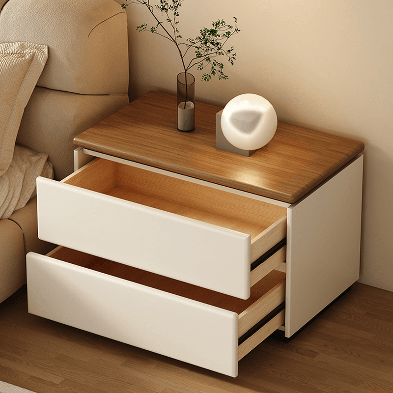 Modish 2 Tiers Drawer Storage Bedside Table with Laminate Countertop thumbnail 18