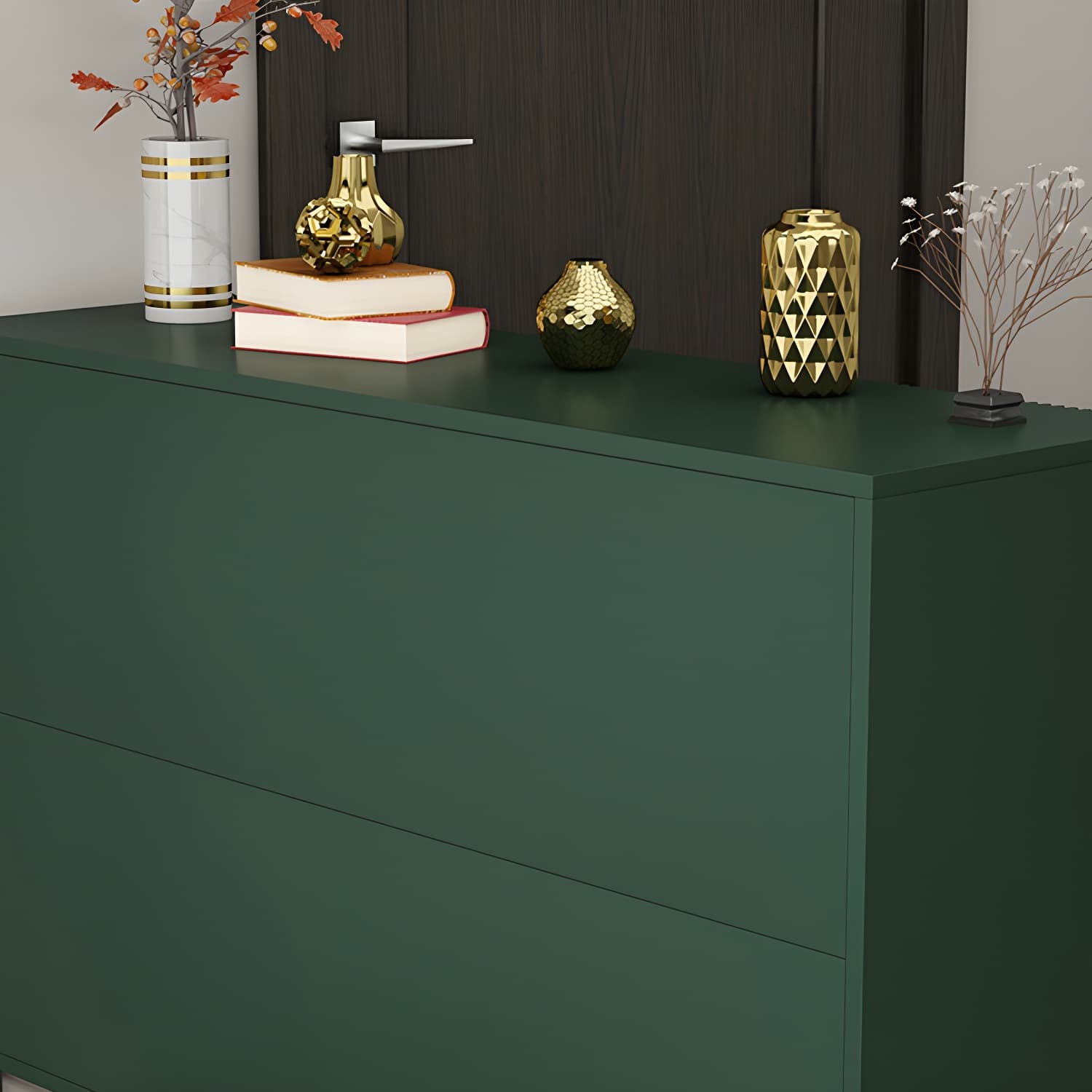 Glam Living Room Wooden Sideboard with Doors and Storage Shelves thumbnail 8