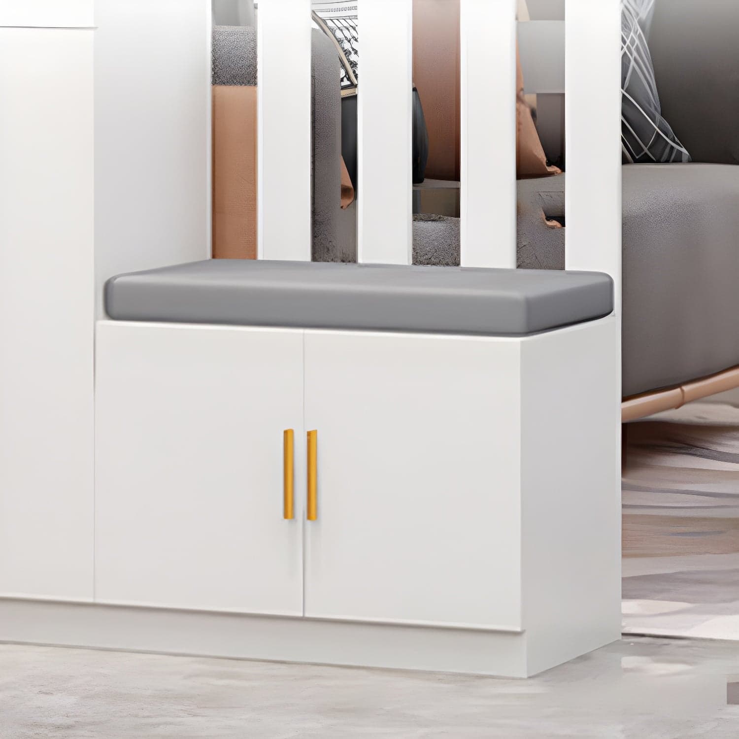 Contemporary Rectangle Wooden 11.81" Wide Accent Cabinet with Drawer thumbnail 10