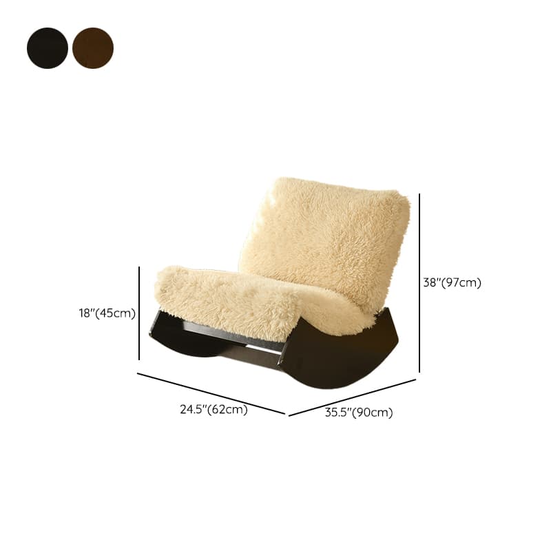 Dove Grey/Amber Color Modish Rocking Seat Upholstered and Scratch-proof Stationary with Spindle Back and Rear thumbnail 19