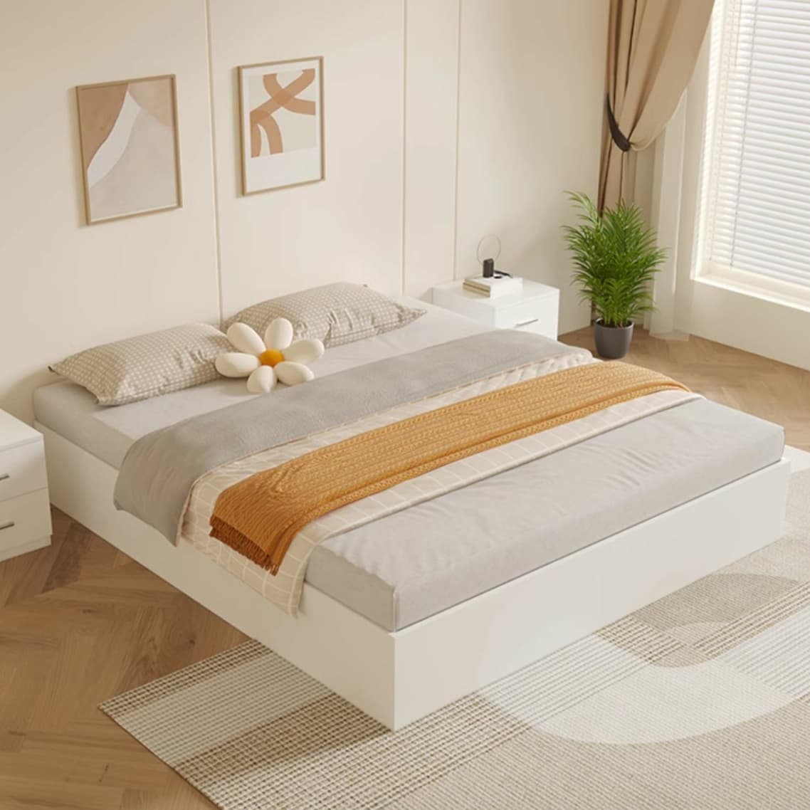 Modern Simple Style Bed Wood No Headboard for Living Room thumbnail 6