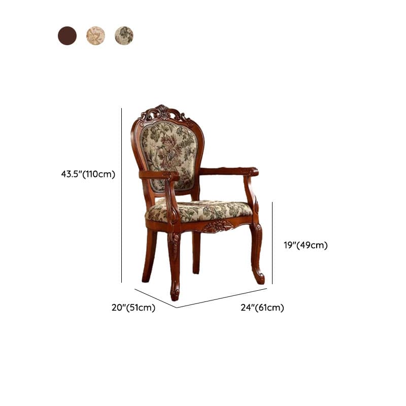 Modern Simple Style Queen Anne Upholstered Arm Chair with Arms, Walnut Timber Legs thumbnail 16