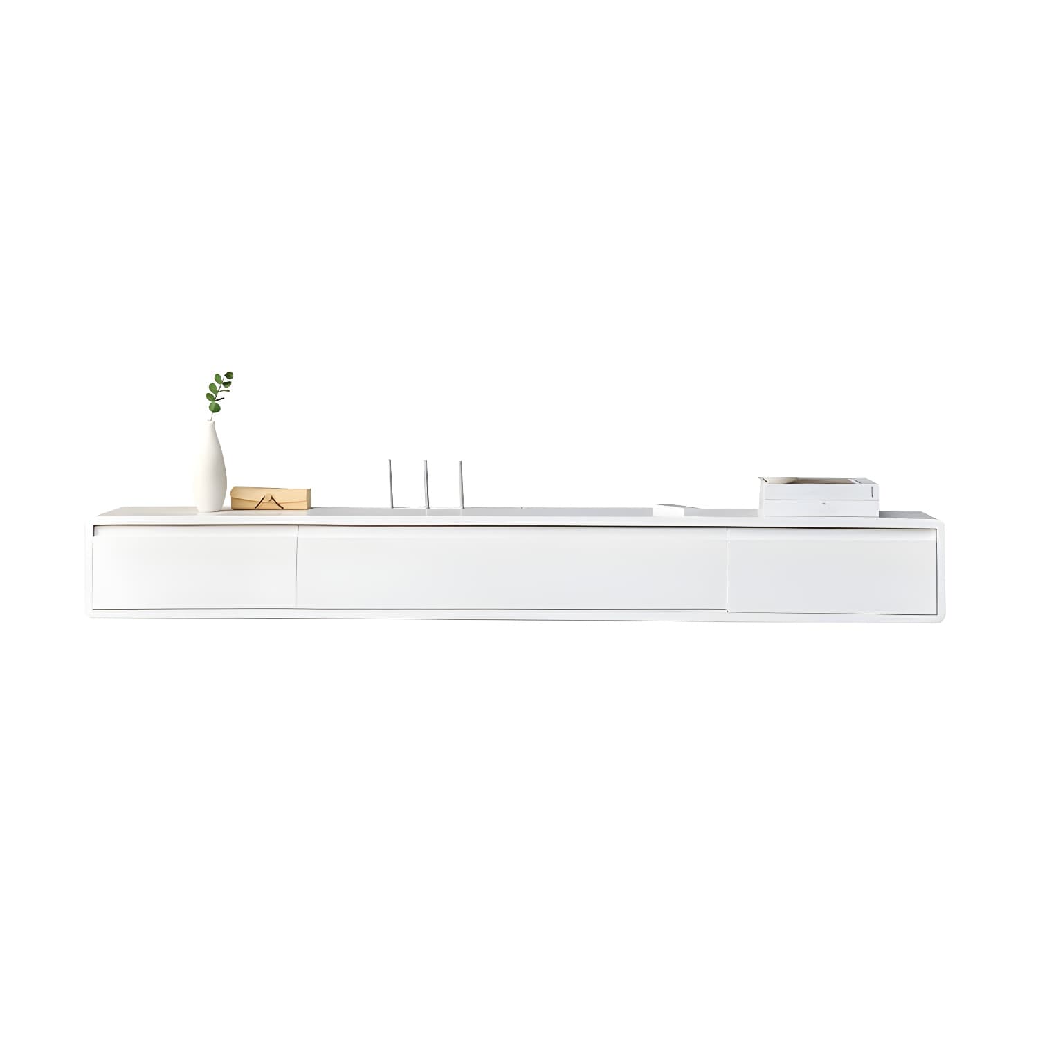 Wall-mounted TV Console Solid Wood TV Media Console with Drawers thumbnail 15