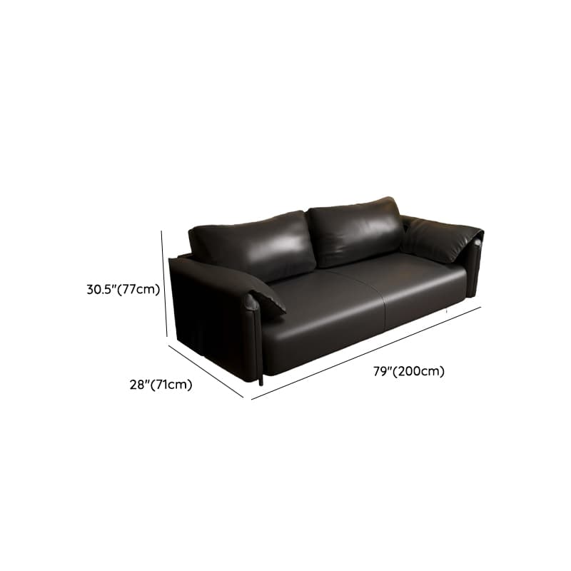 Modern Solid Color Tear Resistant Standard Sofa/Loveseat in Black/Ivory for 3-seater/Seats 2 thumbnail 20