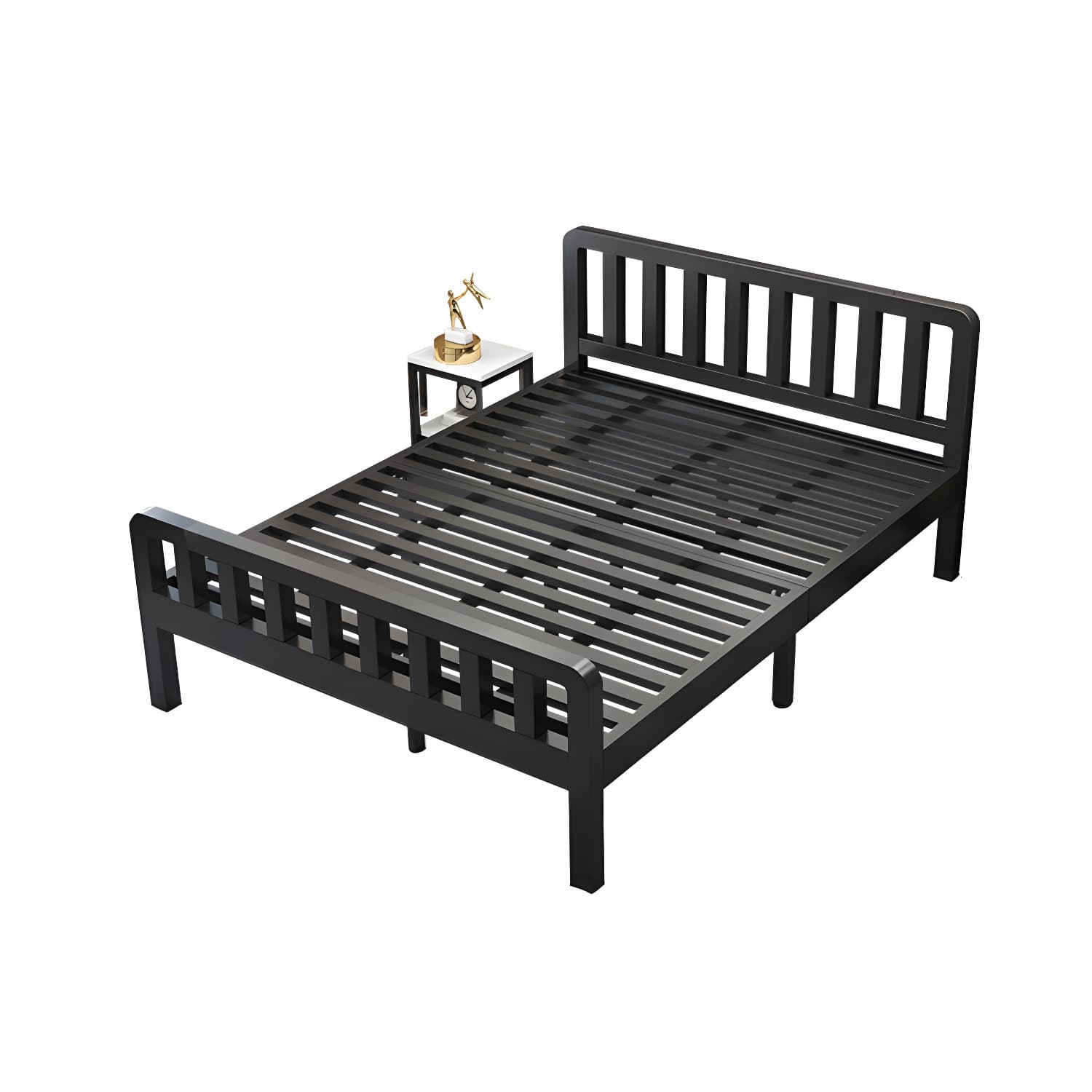 Contemporary Metal Bed Frame Solid Color Slat Bed with Custom Gold Legs thumbnail 16
