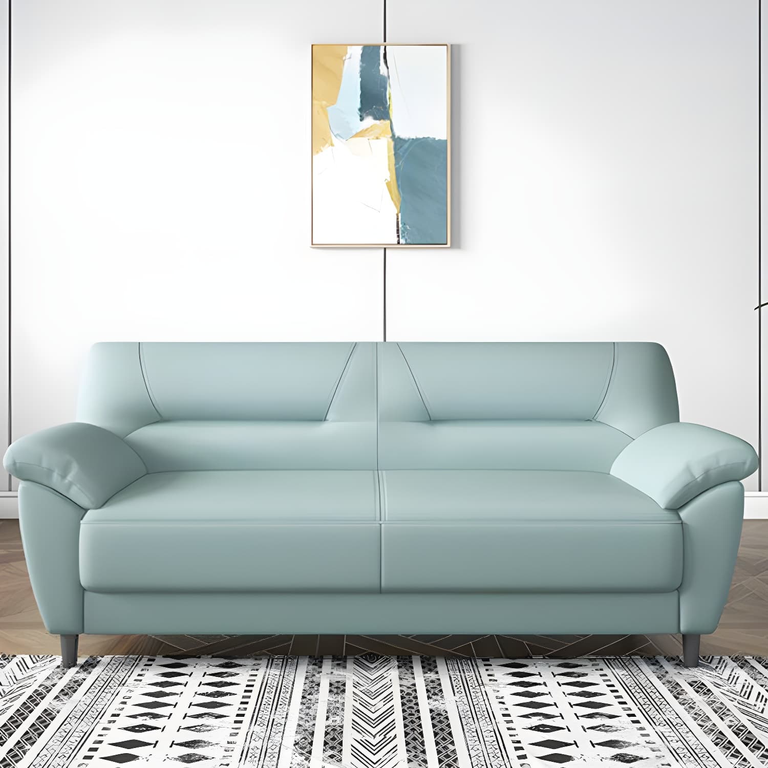 Leather Modern 2/3-seat Pillow Top Arm Sofa 70.87"/55.12" W Sewn Pillow Back Sofa thumbnail 11