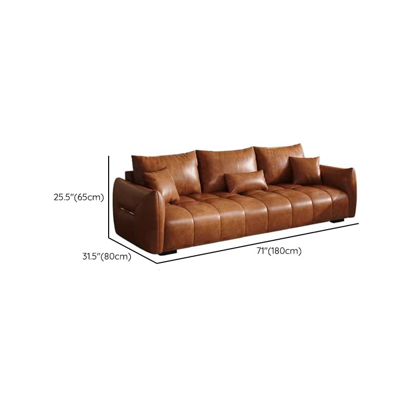 Contemporary Cocoa Standard Sofa Stain Resistant Solid Color with 2 Pillows for 5-seater/Seats 4/3-seater thumbnail 14