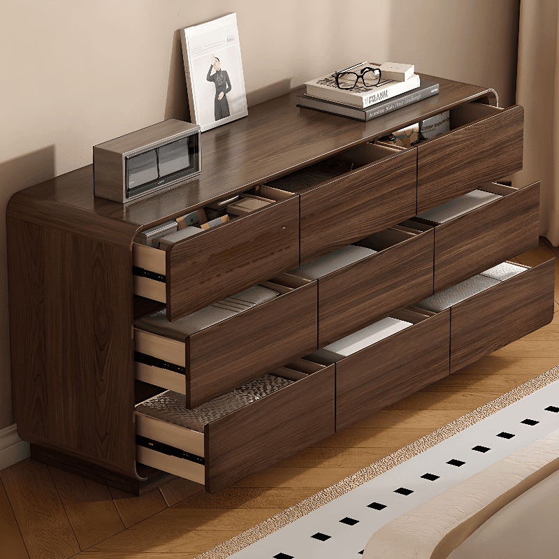 Cocoa Casual Rubberwood Console Dresser/Semainier for Sleeping Quarters with 6/9/5 Drawers in Horizontal/Vertical Orientation thumbnail 2