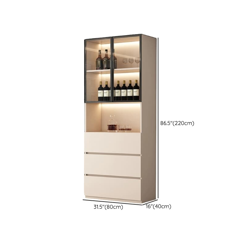 Off-White Contemporary Wood Buffet Sideboard with Cabinets and Shelves thumbnail 19