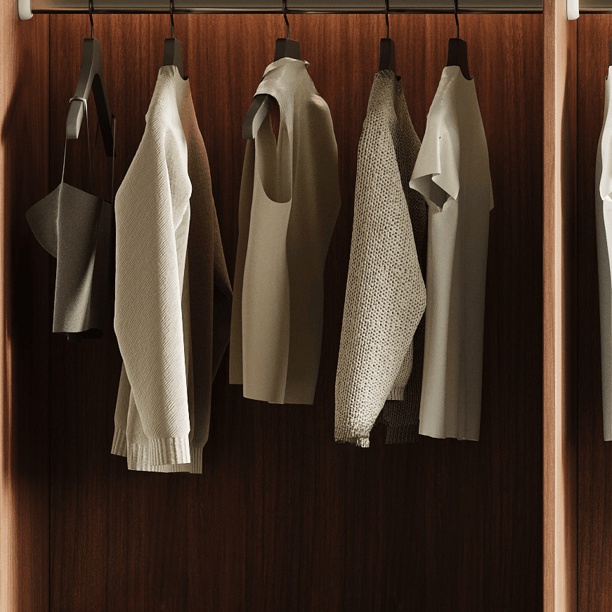 Acorn Minimalist Natural Wood Independent Wardrobe Closet with Soft Close Drawer, Soft Close Door, and Interior Shelves thumbnail 6