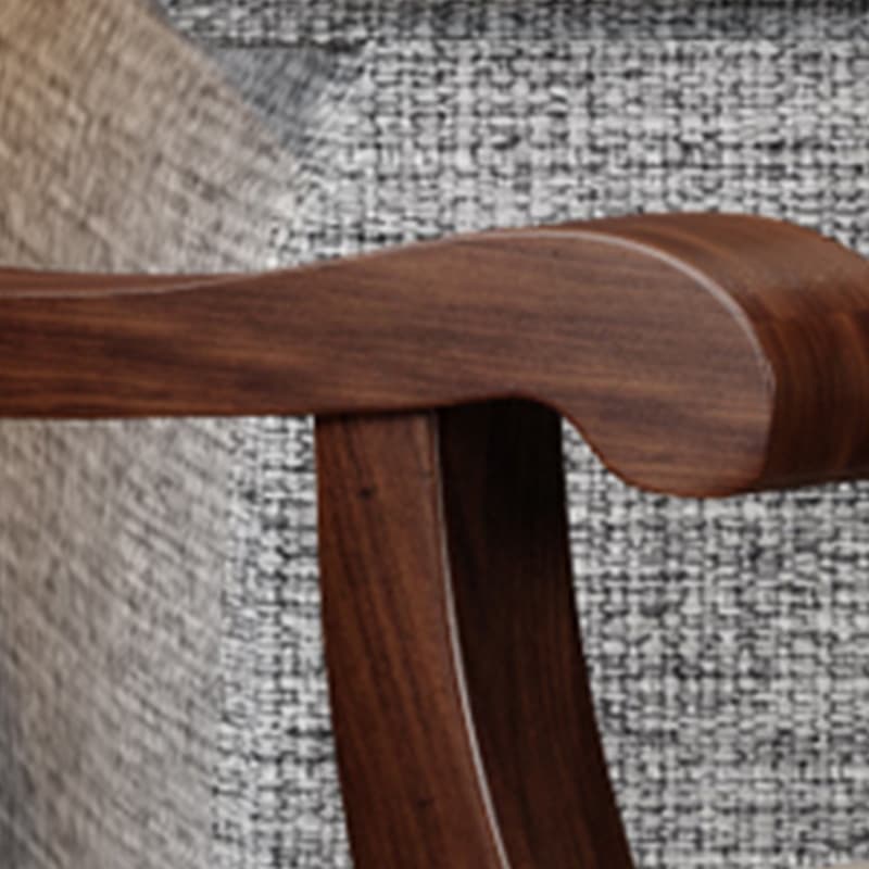 Stylish Modern Upholstered Rocking Chair with Brown Wood Legs and Track Arms thumbnail 20