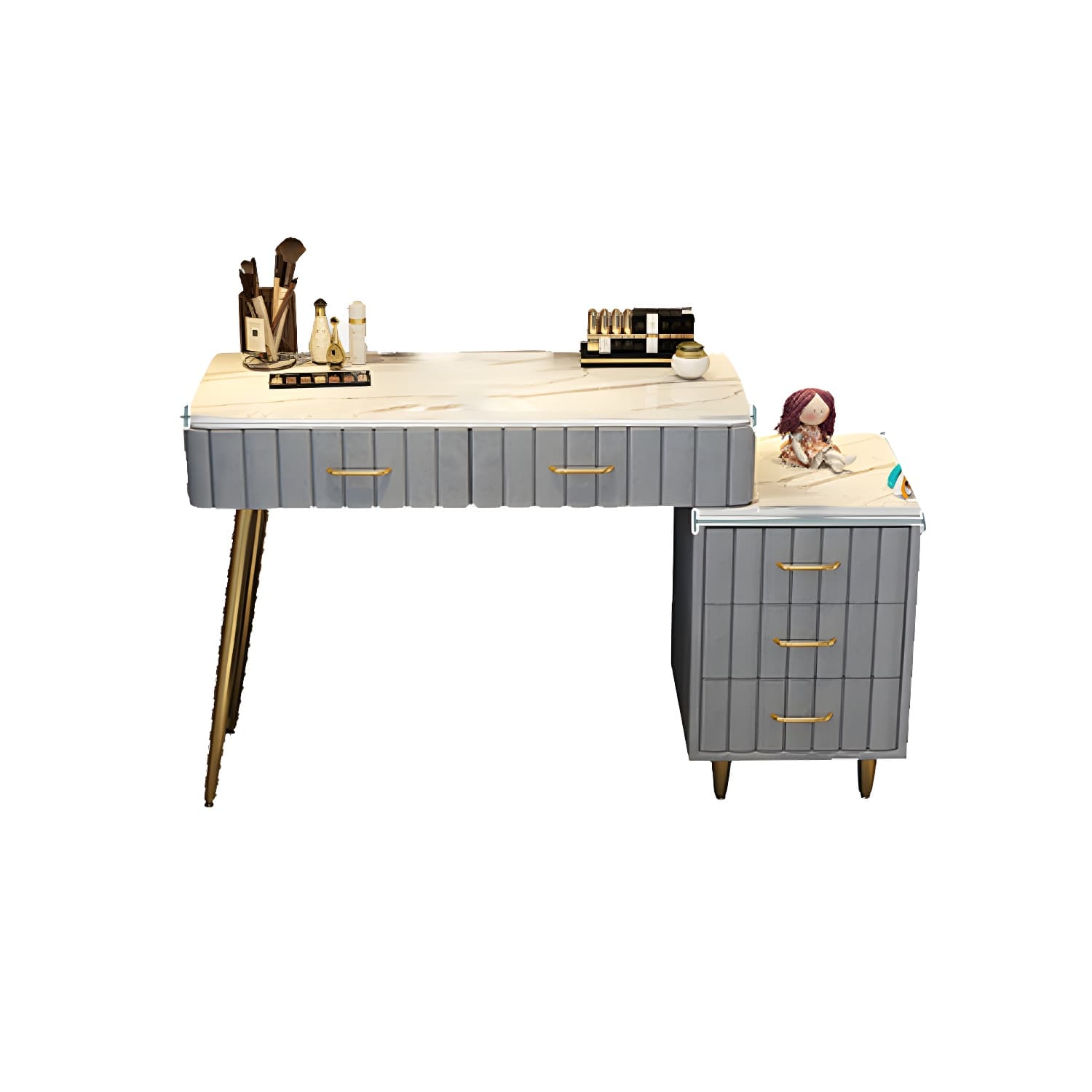 Wooden Makeup Vanity Storage Box Vanity Dressing Table for Bedroom thumbnail 14
