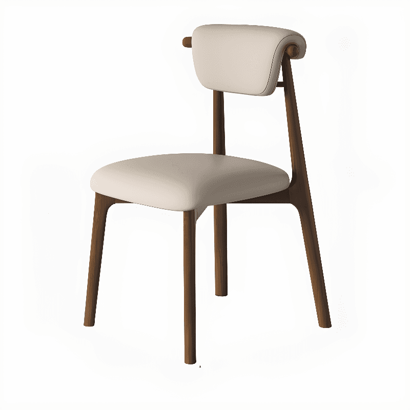 Casual Side Chair in Vinyl Leather with Wood Legs, Low Back, Framed and Balanced thumbnail 11