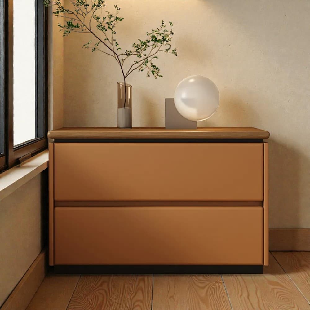 Modish 2 Tiers Drawer Storage Bedside Table with Laminate Countertop thumbnail 28