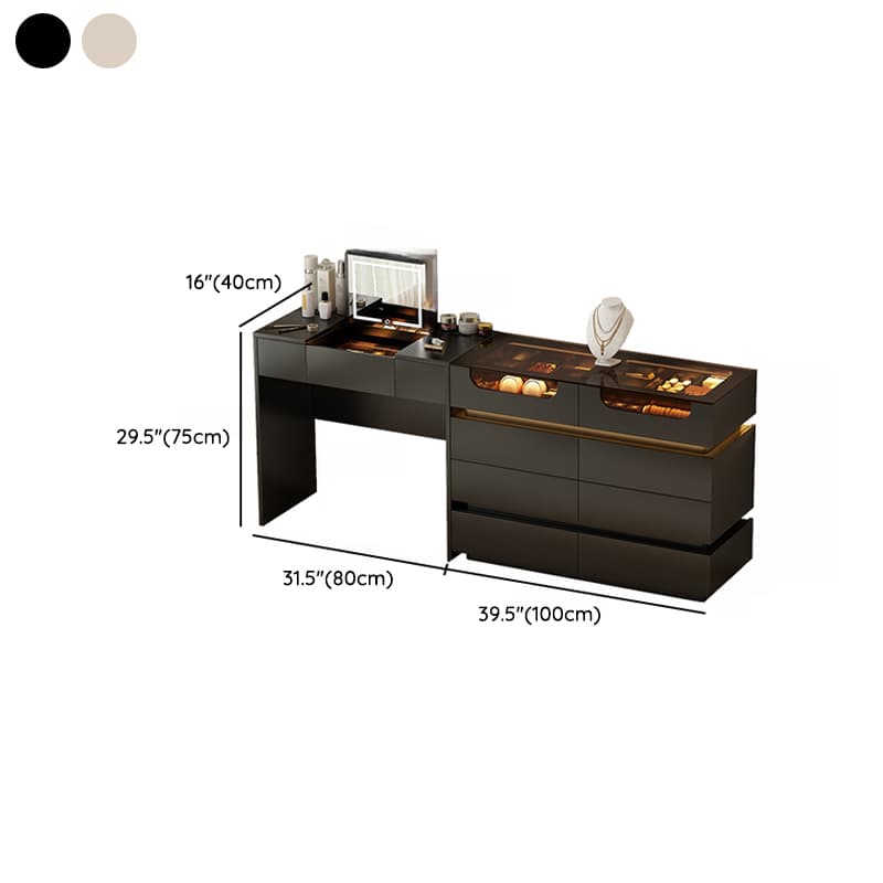 Lumber Vanity Set with Illumination Light, Scalable, Dividers, 2-in-1, Adjustable Touch and Brightness thumbnail 12