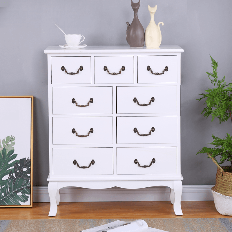 French Wood Vertical Console Dresser with 9 Drawers/7 Drawers/10 Drawers thumbnail 10
