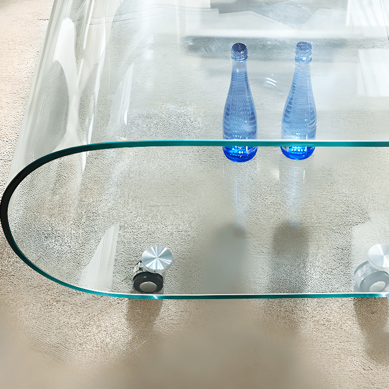Transparent Wheel coffee table with Roller Wheels, Locker, 1 Shelf/2-Tier and Square/Square for Indoor Use thumbnail 6