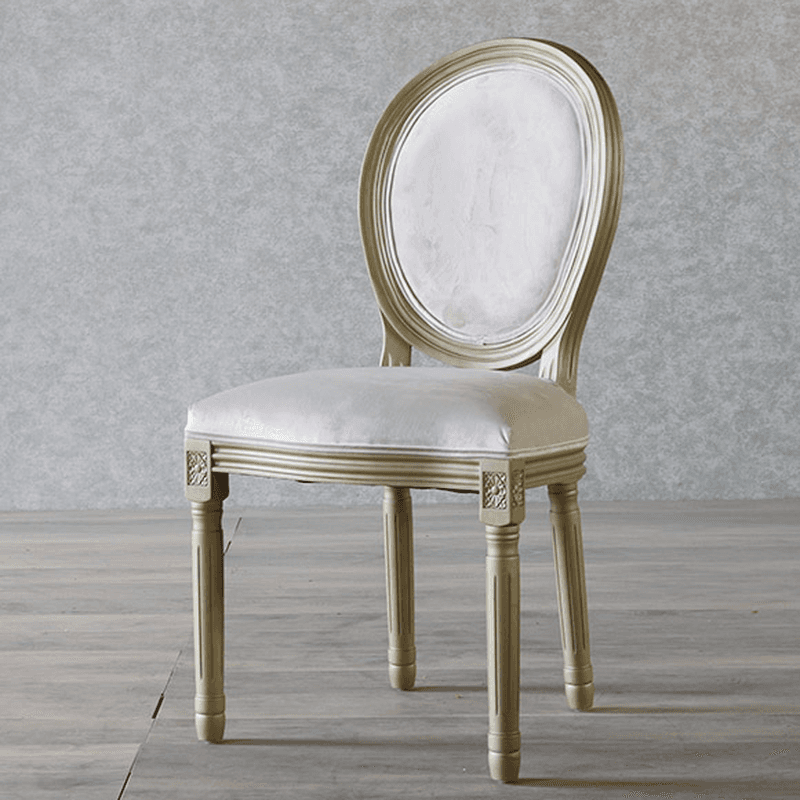 Golden Legged King Louis Back Armless Chair for Dining Room, Outlined Frame with Foot Pads, Steady and Stable thumbnail 1