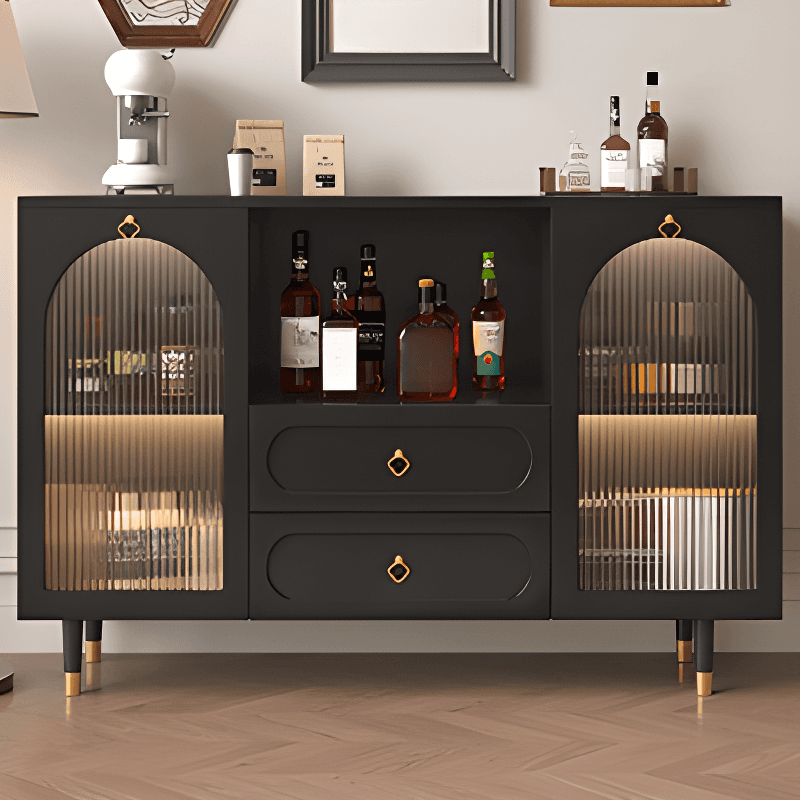 Glamorous Engineered Wood Buffet Table with 2 Drawers, Glass-panel Door and Adaptable Shelf thumbnail 10