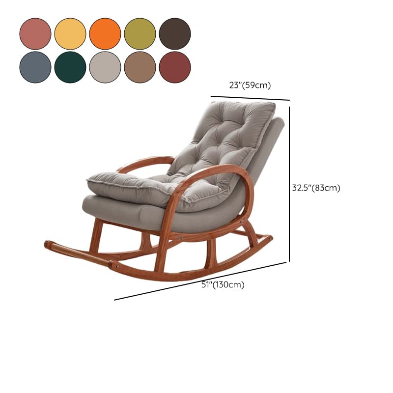 Grey/Blush/Light Green Modish Upholstered Rocking Accent Chair with Round Arm thumbnail 17