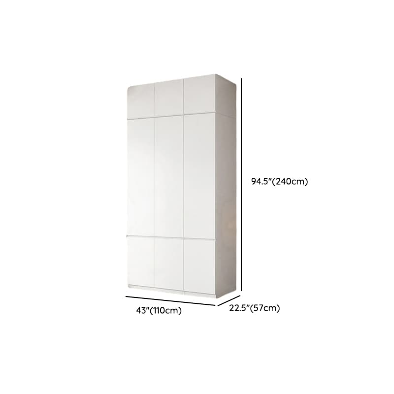 White Contemporary Alloy Cabinet Armoire with 3/6/9 Drawers, Flexible Shelf, and Hanging Rod thumbnail 42