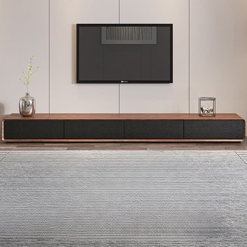 Contemporary Oblong Wood TV Stand Console with Storage Drawers thumbnail 17