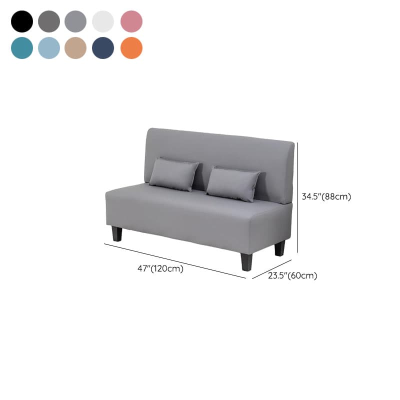 Contemporary Modern Solid Color Stain Resistant Loveseat in Gray/White/Cerulean for 2 People with 2 Pillows thumbnail 14
