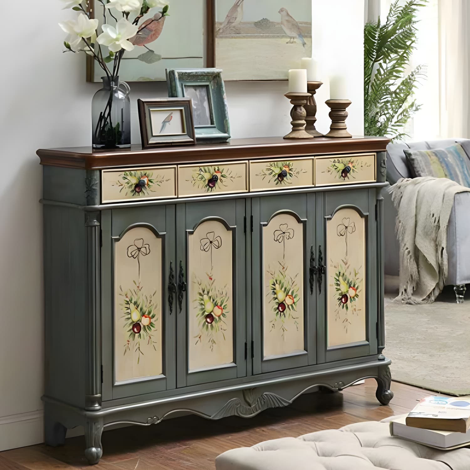 Glam Style Wood Sideboard with Drawers Dining Server for Kitchen thumbnail 13