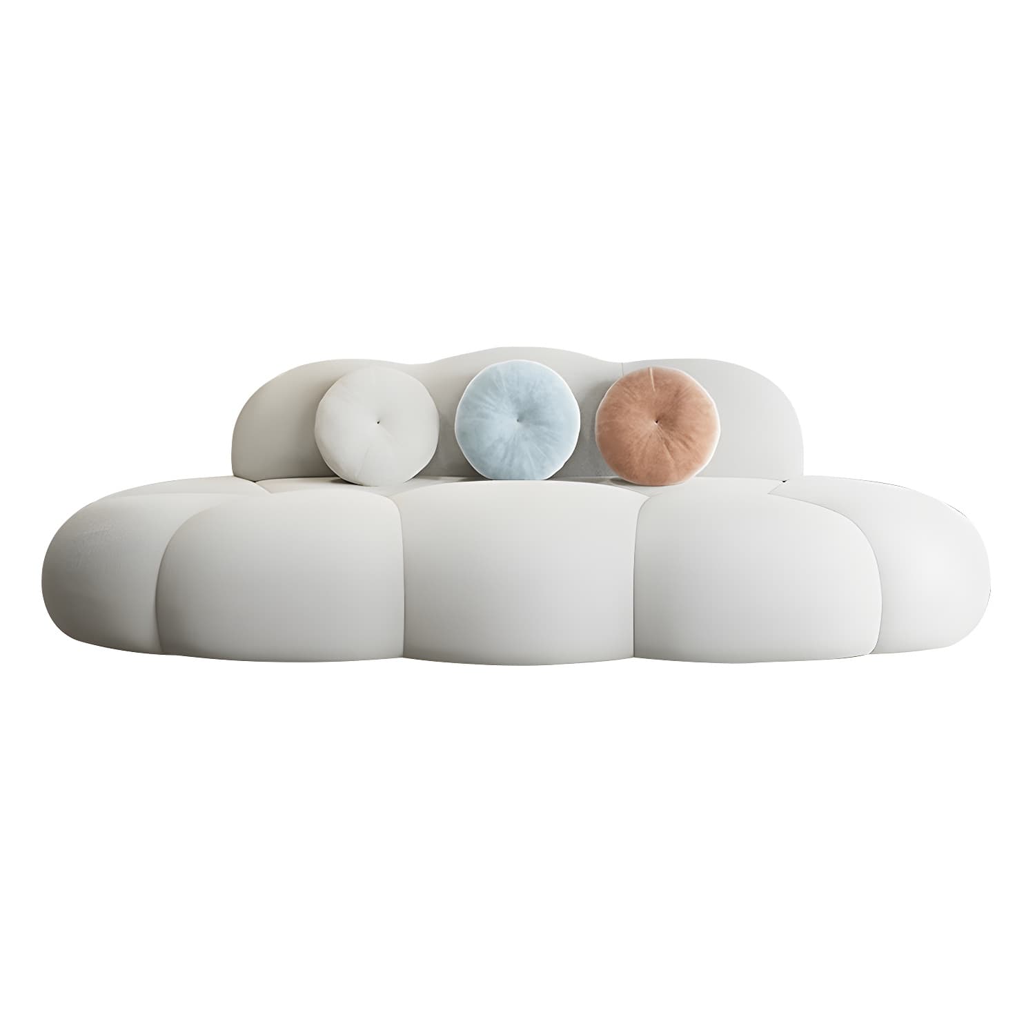 Contemporary Armless Wool Sofa with Tight Back and 3 Pillows thumbnail 15