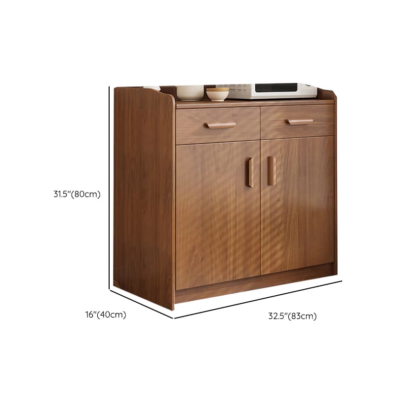 Modish Sideboard/Microwave Shelf Cabinet with Multiple Drawers, Narrow Size, 1 to 3 Shelves, Larder Storage, Timber Countertop, and Various Doors thumbnail 13