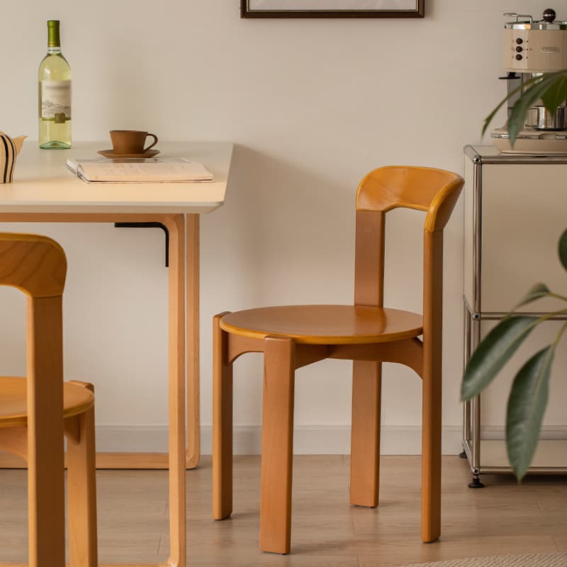 Modern Solid Wood Armless Dining Chair with Open Back for Kitchen & Dining thumbnail 10